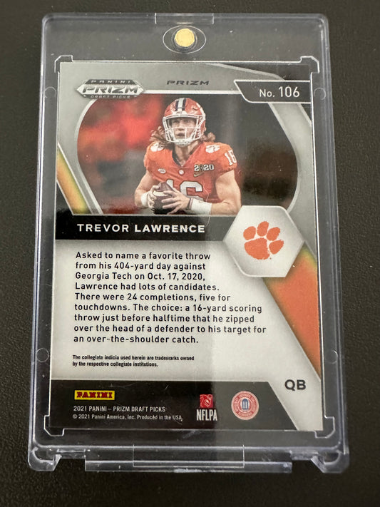 2021 PANINI PRIZM DRAFT GREEN WAVE #181 TREVOR LAWRENCE RC