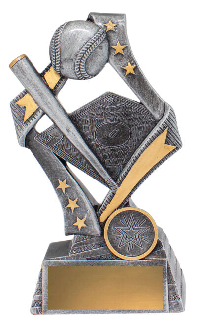 Flag Baseball / Softball Theme Trophy 3 Sizes