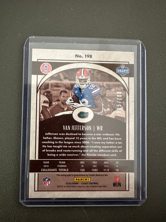 2020 Legacy VAN JEFFERSON AUTO ROOKIE Premium Penmanship Atlanta Falcons Rams RC