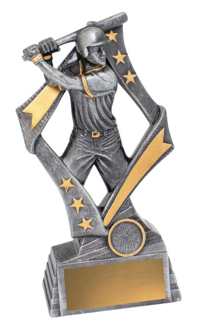 Flag Male Baseball Trophy 3 Sizes