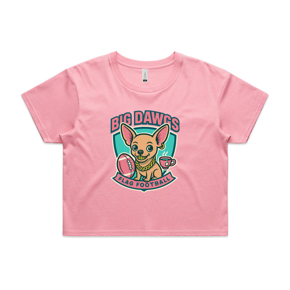 Big Dawgs flag football women's crop top