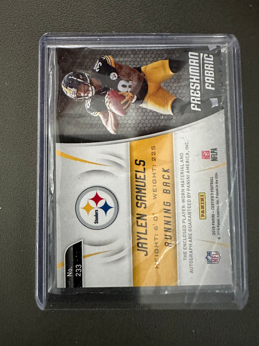 2018 Freshman Fabric Jaylen Samuels Jersey Patch Auto 199/349