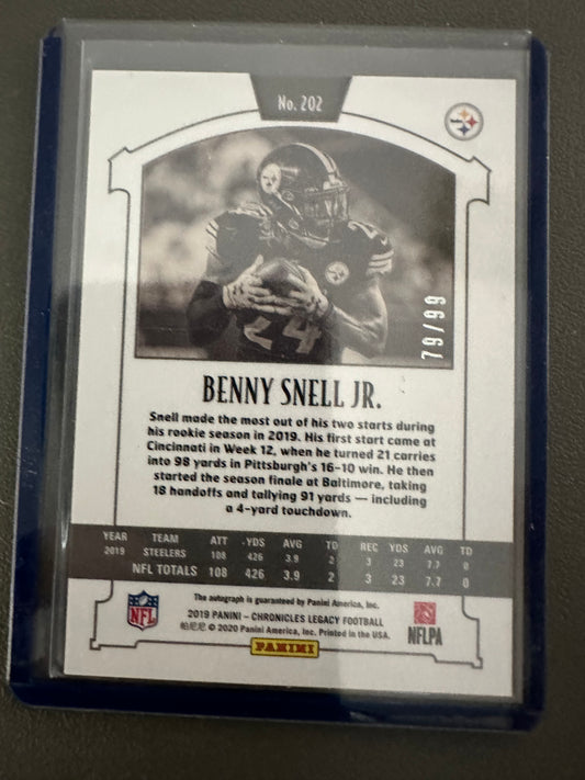 2019 Chronicles Legacy Silver Benny Snell Jr. Rookie Auto 79/99!