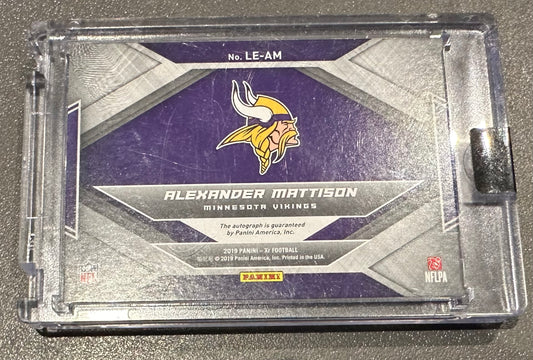 2019 Panini XR Alexander Mattison Luminous Endorsements Autograph #46/99