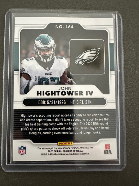 2020 Panini Obsidian John Hightower IV #164 RC Auto 08/75