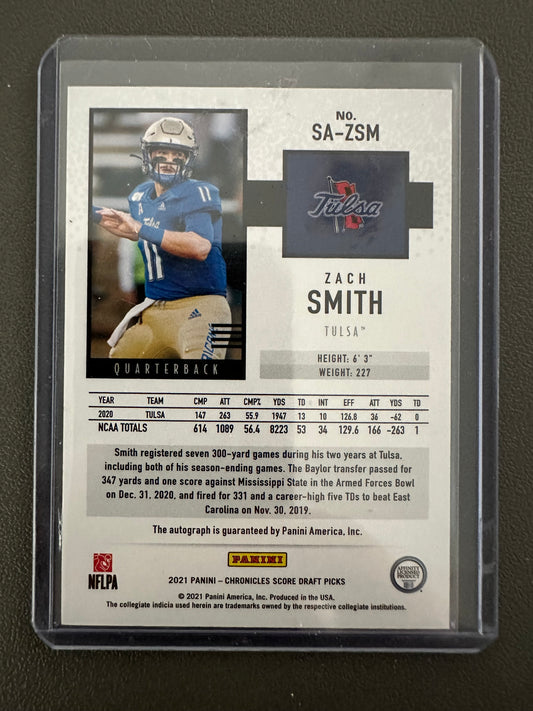 2021 Panini Score RC Zack Smith Auto