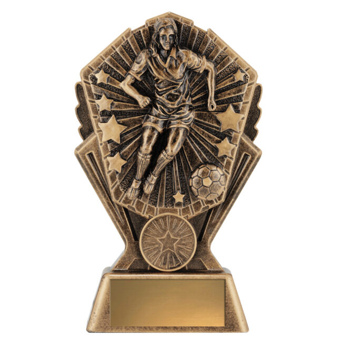 Cosmos Football Female Trophy Antique gold 3 sizes