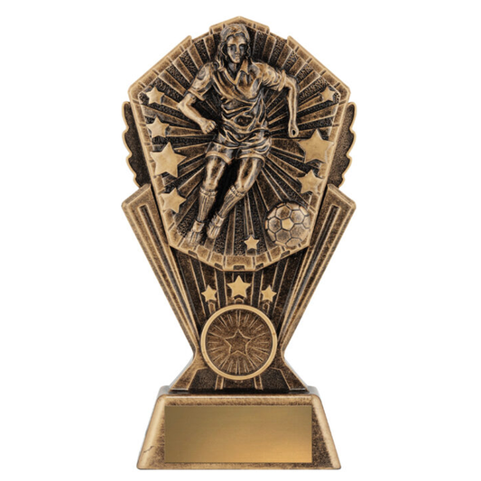 Cosmos Football Female Trophy Antique gold 3 sizes