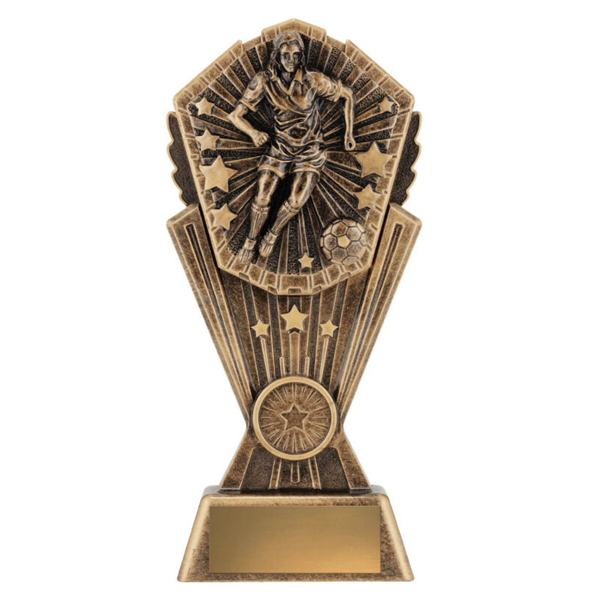 Cosmos Football Female Trophy Antique gold 3 sizes