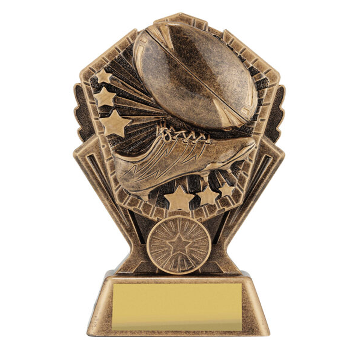 Cosmos Rugby Trophy Antique Gold 3 Sizes