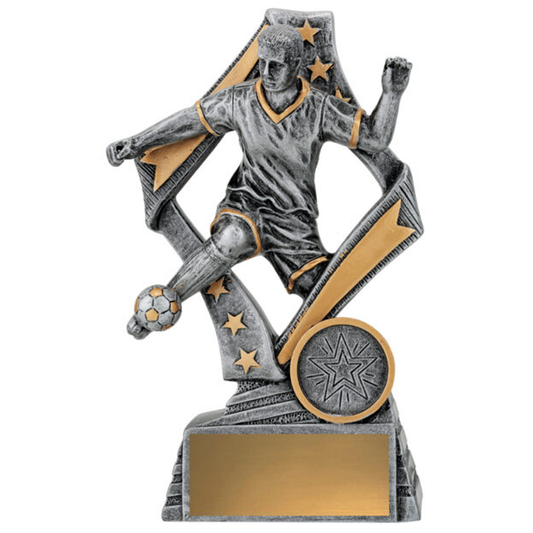 Flag Player Male Trophy Antique Silver 4 sizes