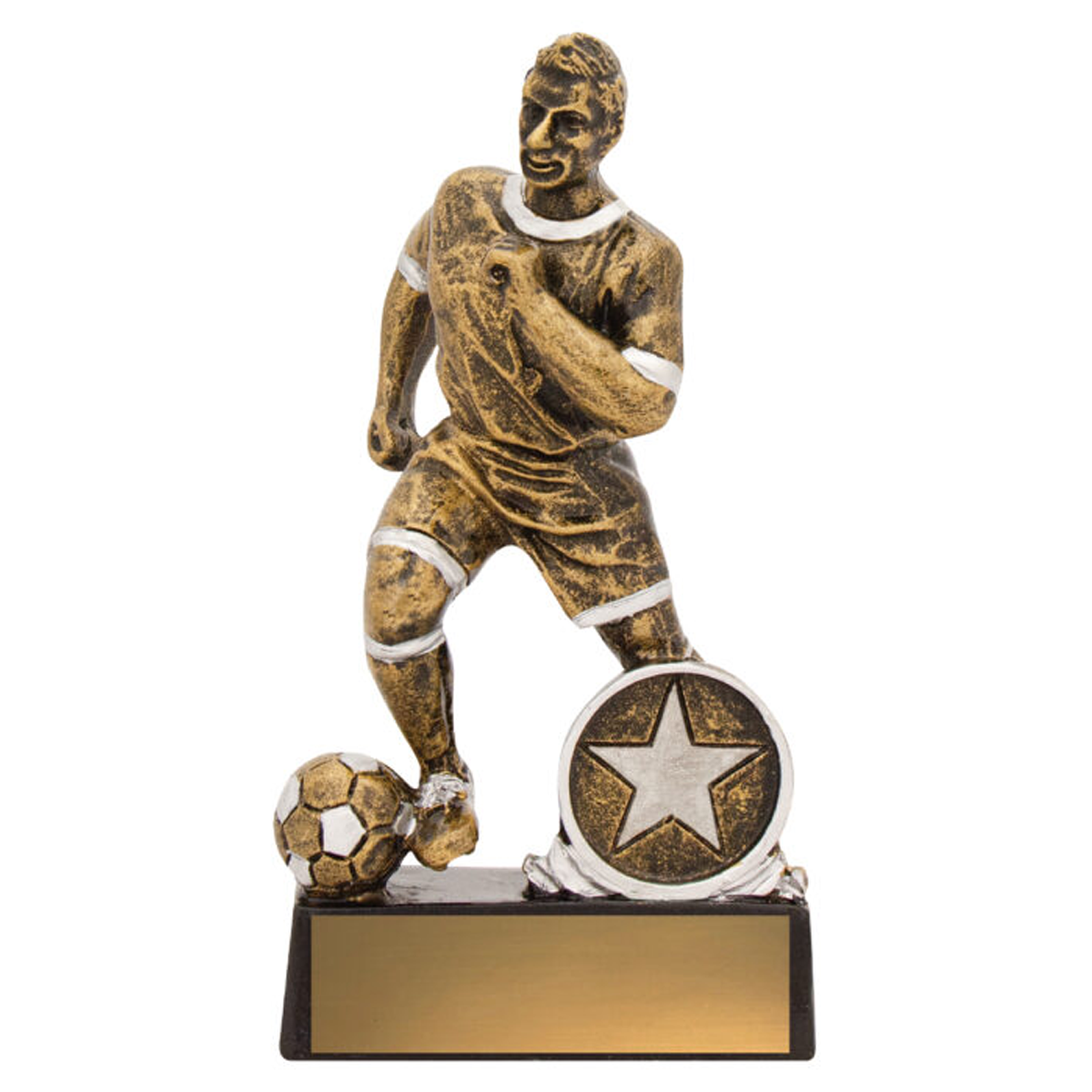 Football Action Male Trophy Antique Gold 3 sizes