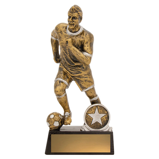 Football Action Male Trophy Antique Gold 3 sizes
