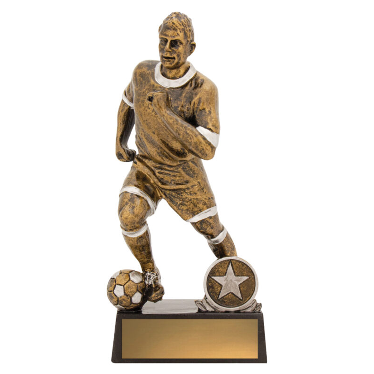 Football Action Male Trophy Antique Gold 3 sizes