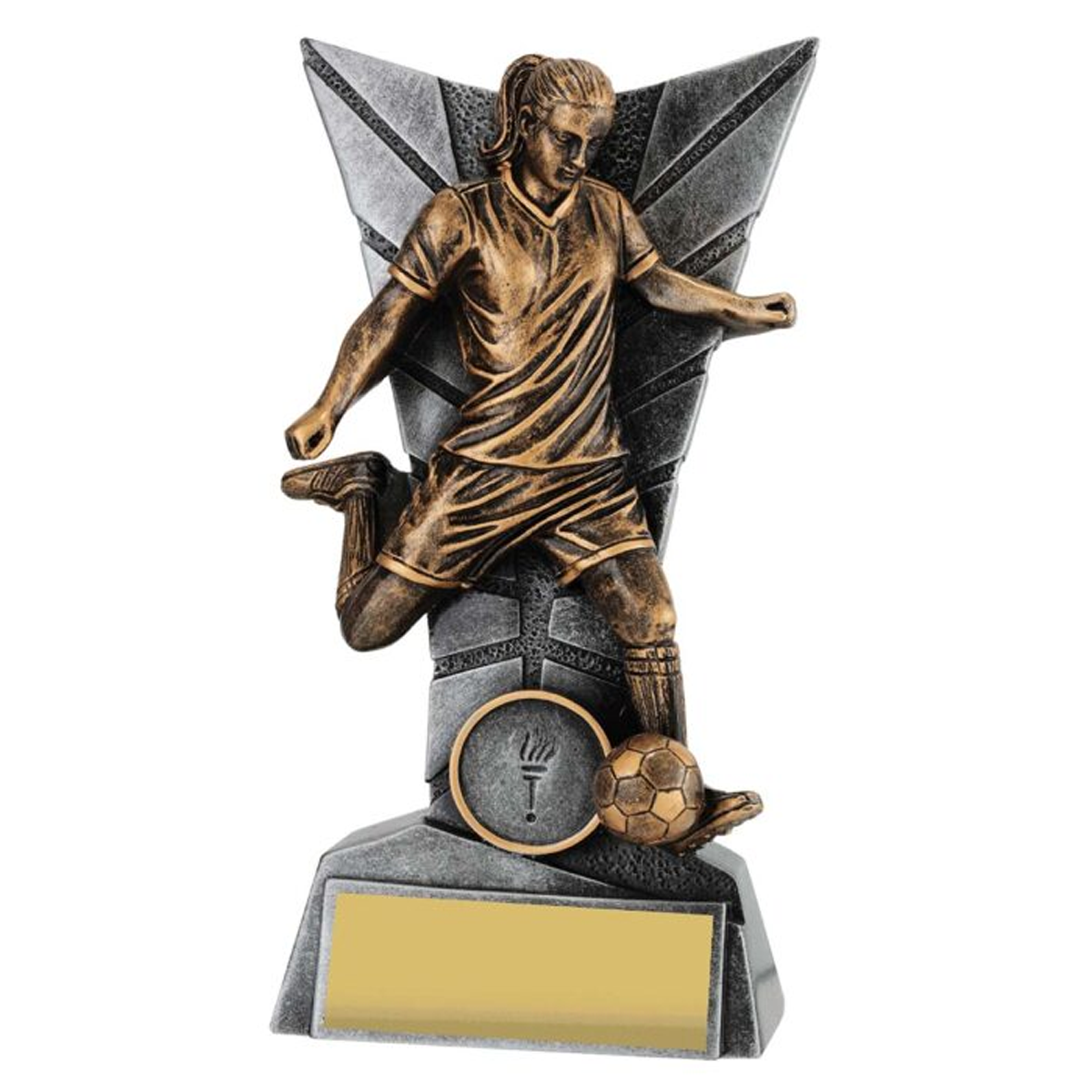 Football Female Delta Trophy Antique Gold 4 sizes