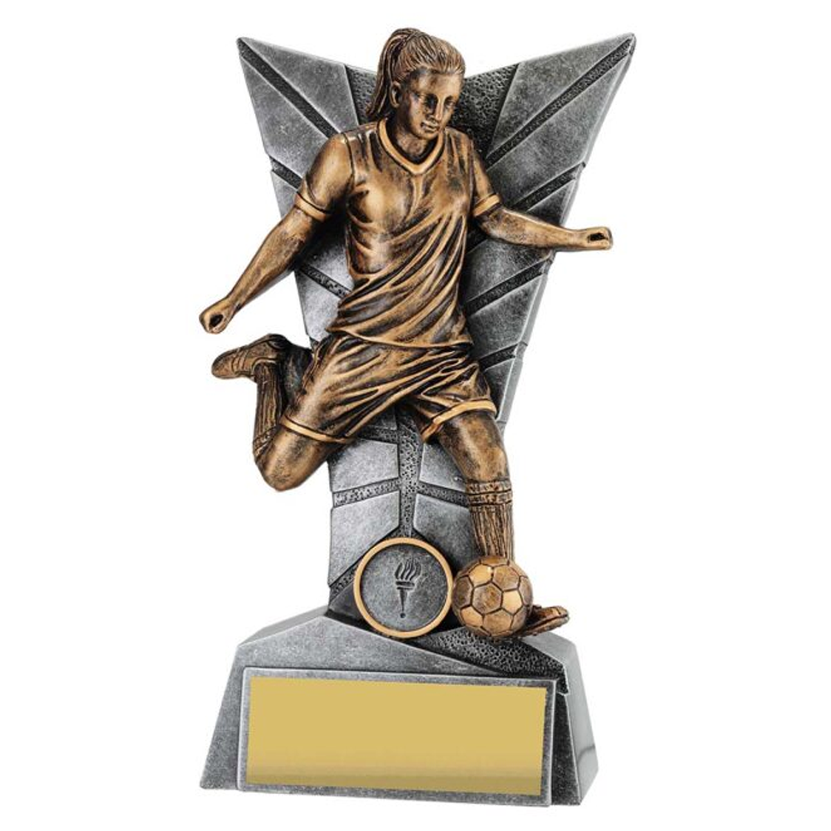 Football Female Delta Trophy Antique Gold 4 sizes