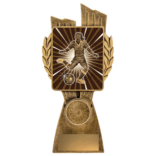 Football Female Lynx Trophy Antique Gold 4 sizes