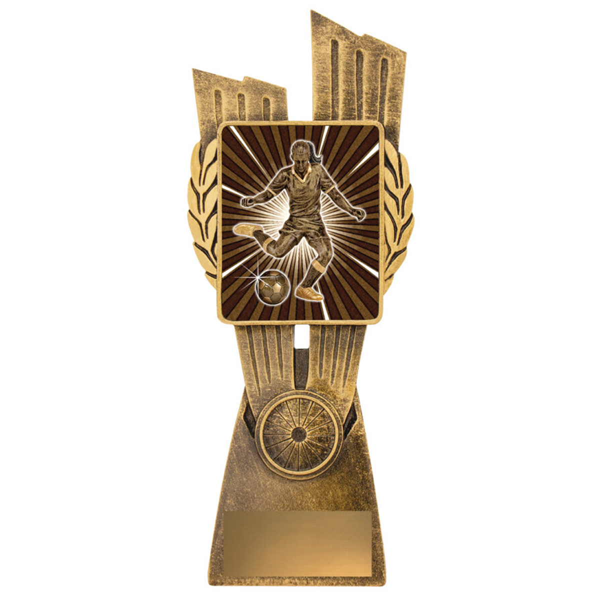 Football Female Lynx Trophy Antique Gold 4 sizes