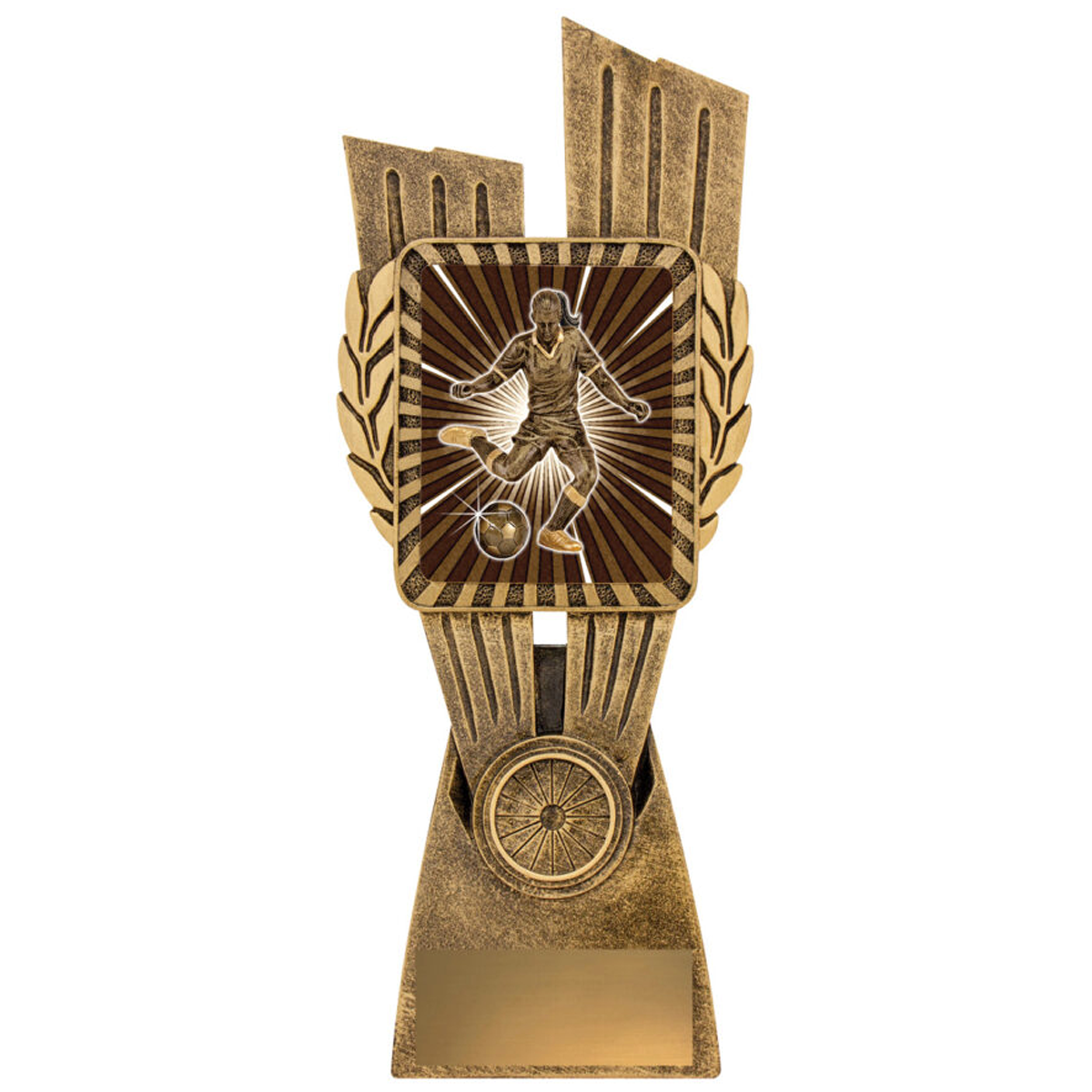 Football Female Lynx Trophy Antique Gold 4 sizes