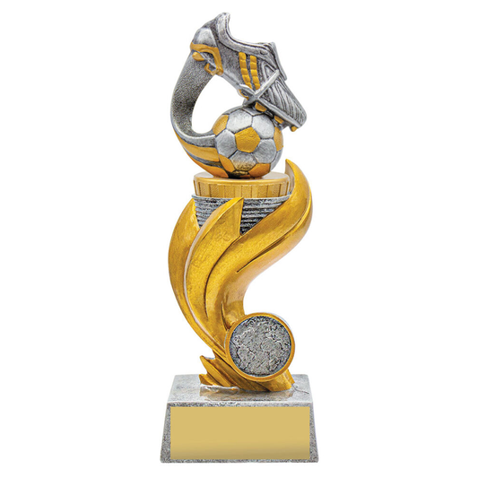 Football Flame Trophy Antique Silver 3 sizes