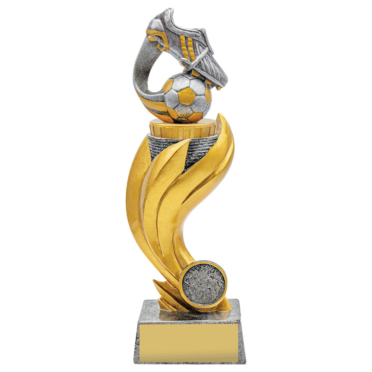 Football Flame Trophy Antique Silver 3 sizes