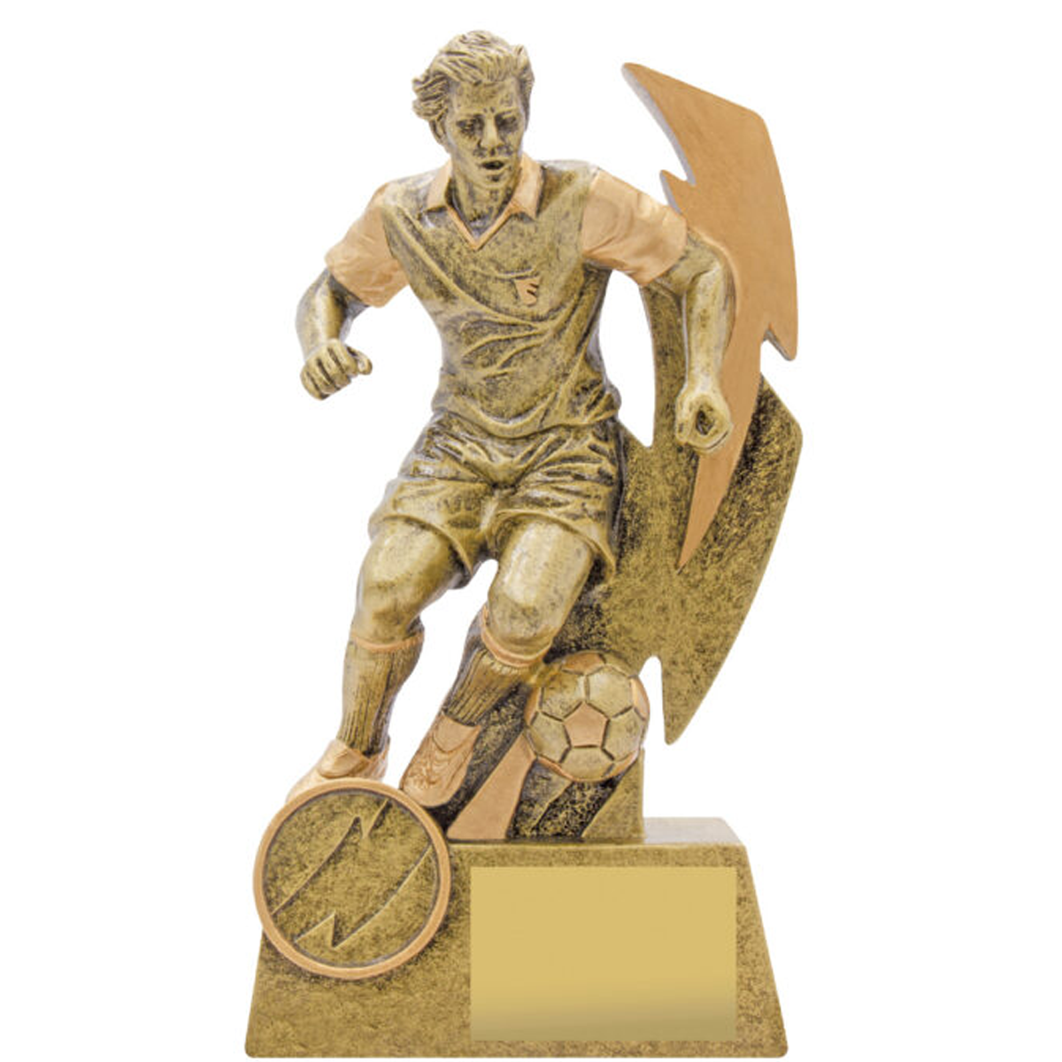 Football Shazam Male Trophy Antique Gold 5 Sizes