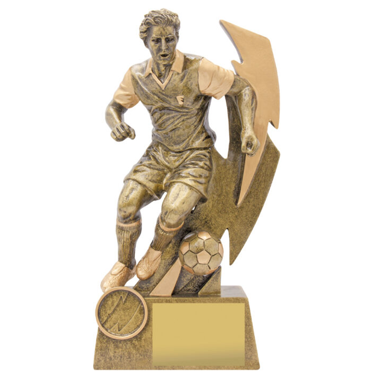 Football Shazam Male Trophy Antique Gold 5 Sizes