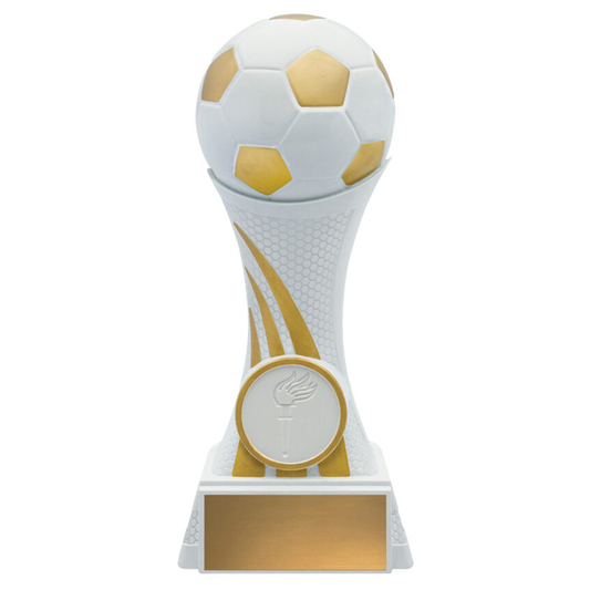 Football Ultra Tower White & Gold Trophy 2 Sizes