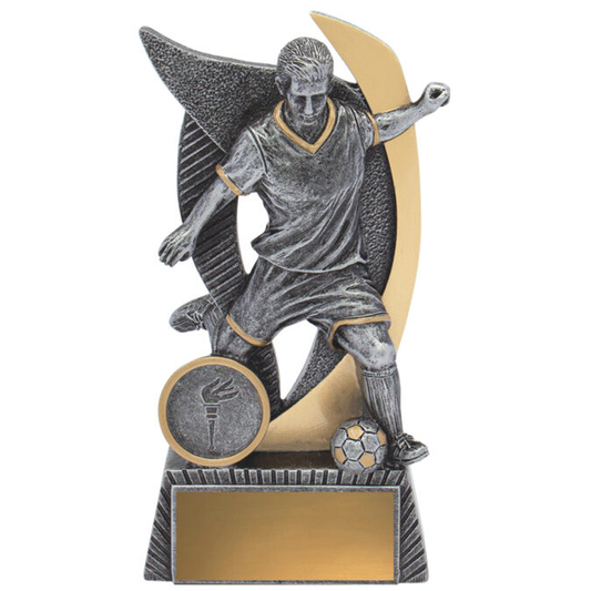 Football Warrior Male Trophy Antique Silver 4 Sizes