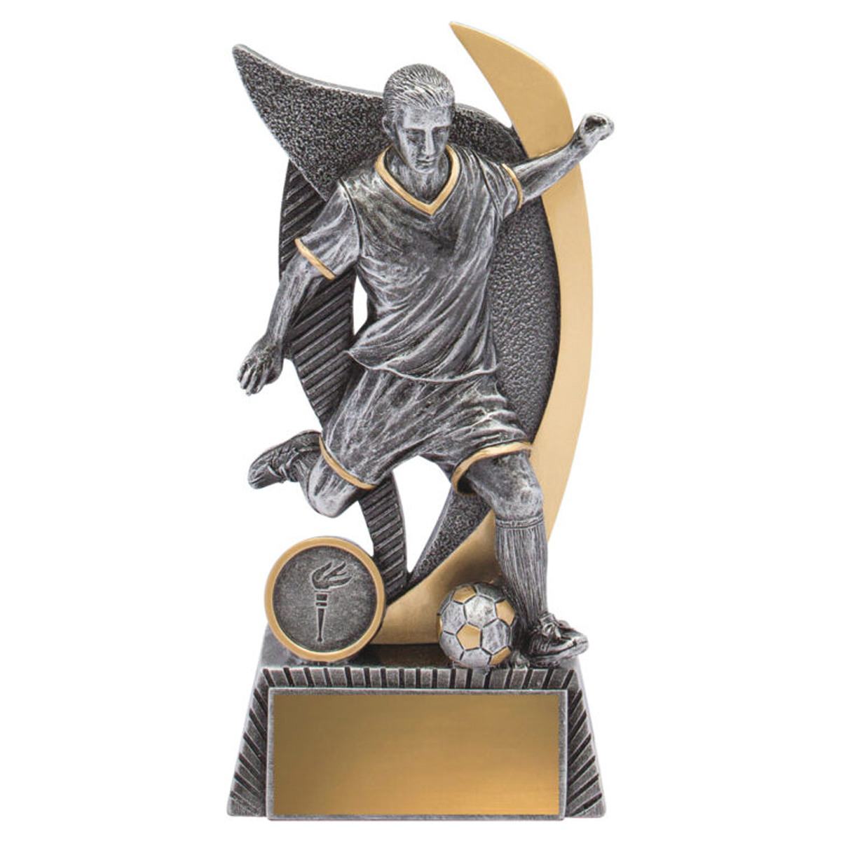 Football Warrior Male Trophy Antique Silver 4 Sizes