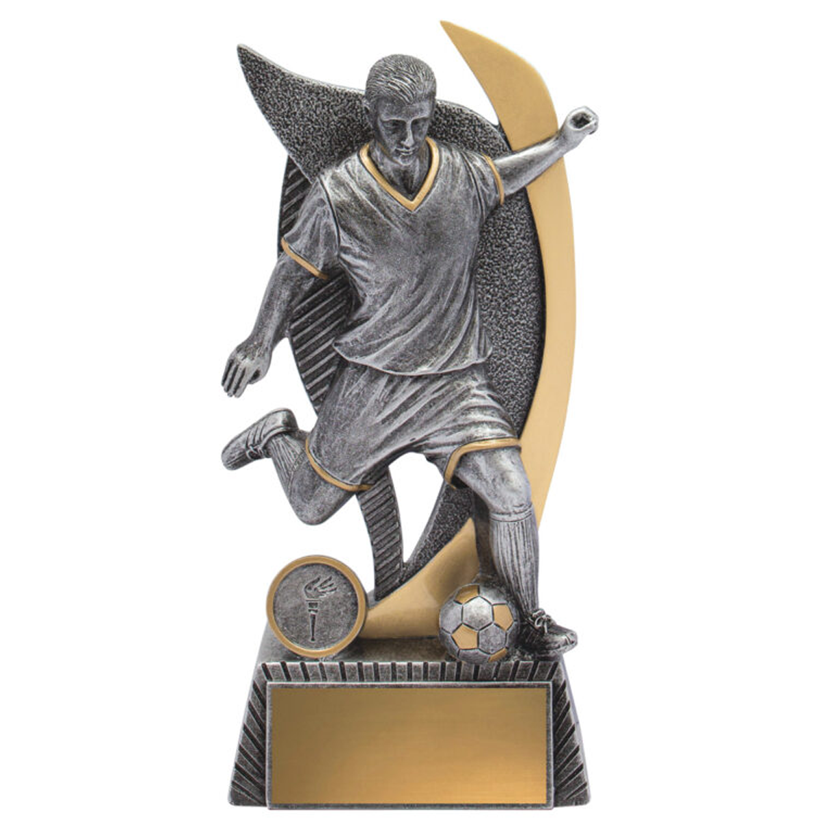 Football Warrior Male Trophy Antique Silver 4 Sizes