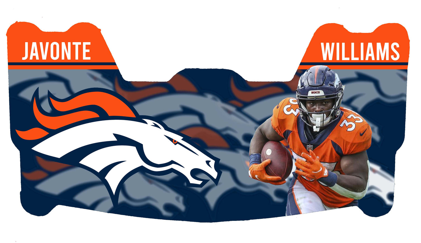 Javonte Williams Broncos Themed Custom Visor