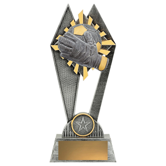 Peak Goalkeeper Trophy Antique Silver 3 Sizes