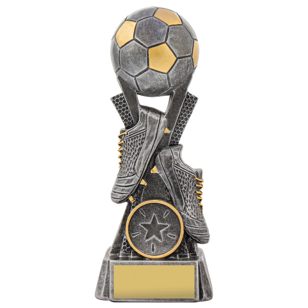 Quake Series Football Trophy Antique Silver 3 Sizes