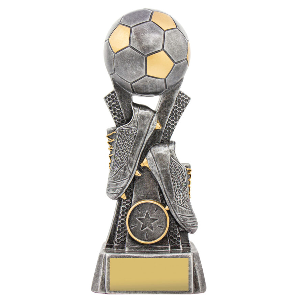 Quake Series Football Trophy Antique Silver 3 Sizes