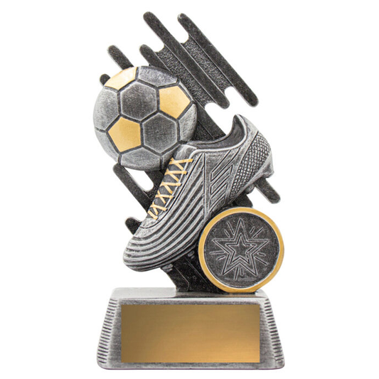 Zoom Football Theme Trophy Antique Silver 3 Sizes