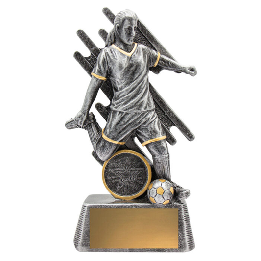 Zoom Series Football Female Trophy Antique Silver 4 Sizes