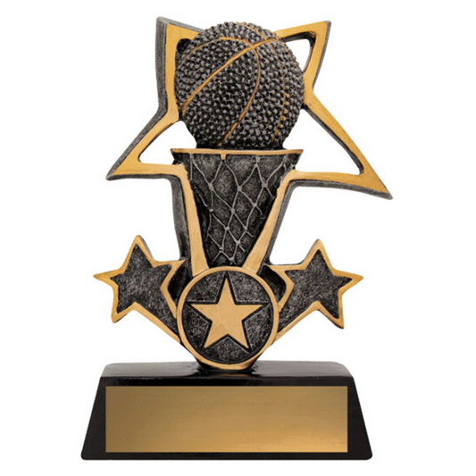 Basketball Tri-Star Trophy 2 Sizes