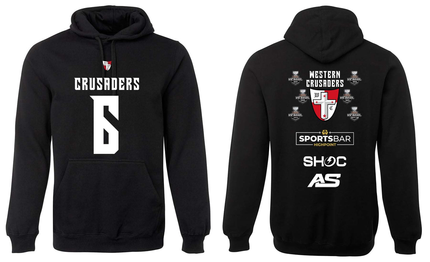 Crusaders 6 rings double sided Hoodie