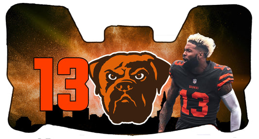 OBJ Beckham Browns Themed Custom Visor