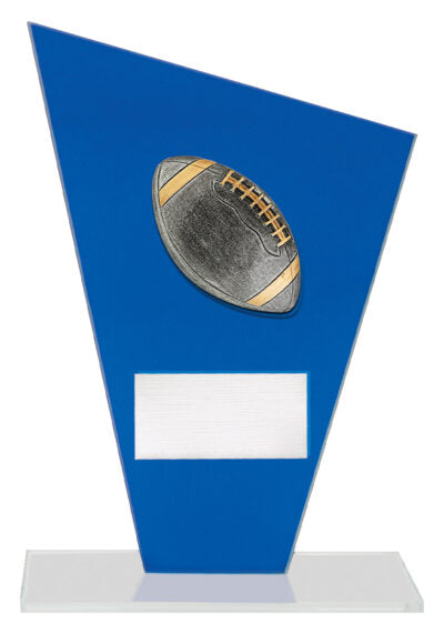Cobalt Glass Gridiron Trophy 3 Sizes