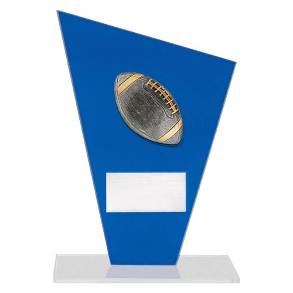 Cobalt Glass Gridiron Trophy 3 Sizes