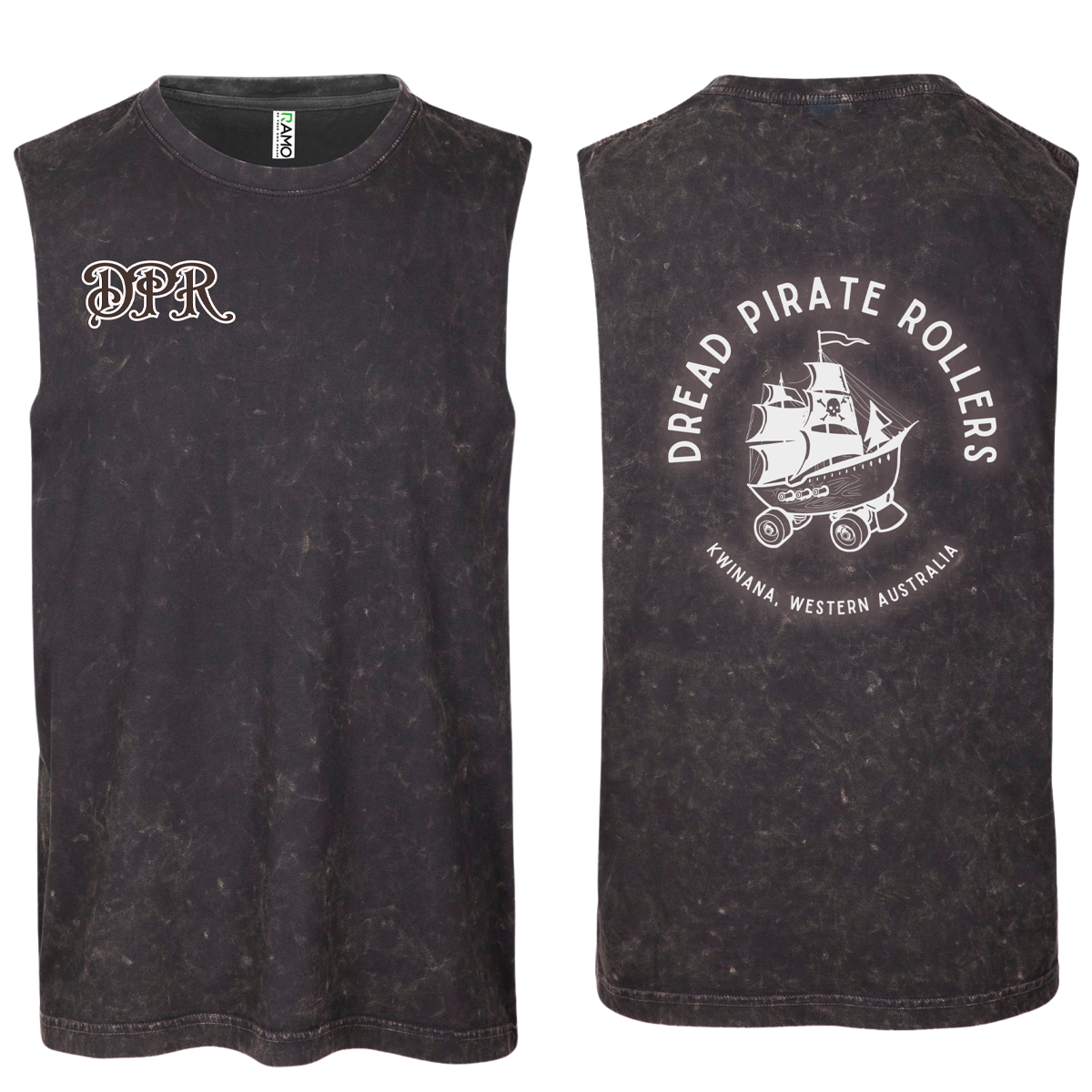 Dread Pirate Rollers Distressed Muscle tee - ladies