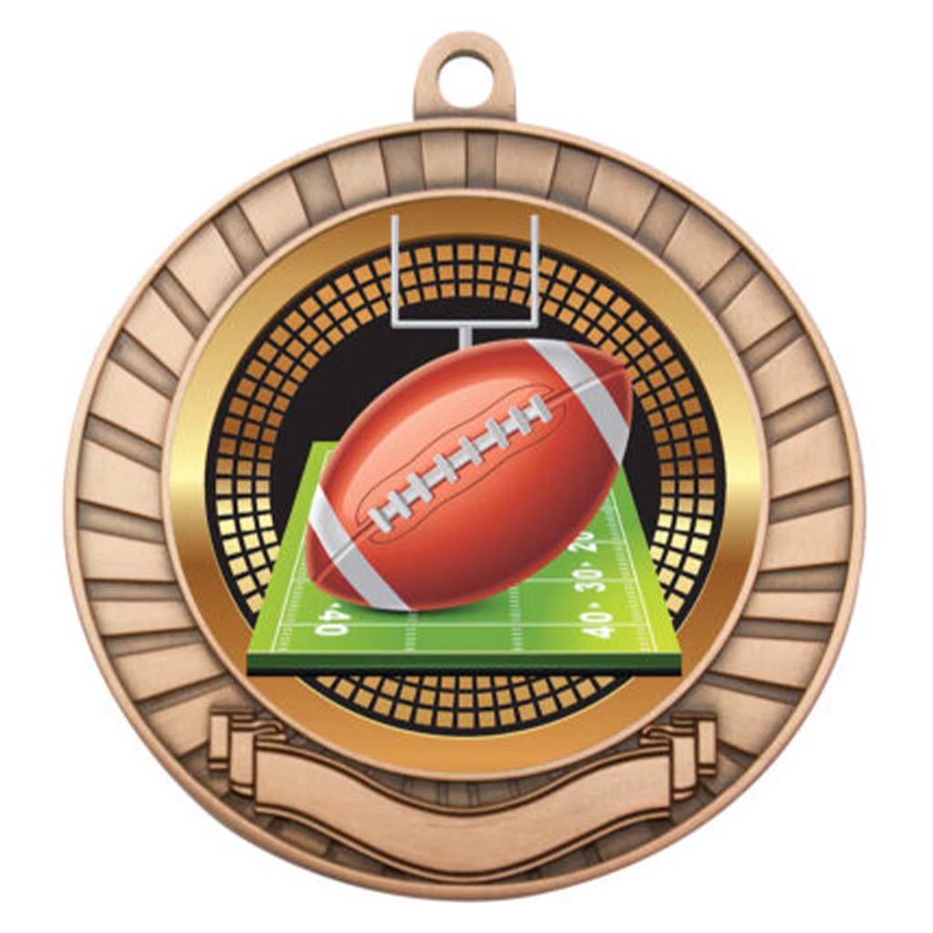 Eco Scroll American Football Medal 3 Colours