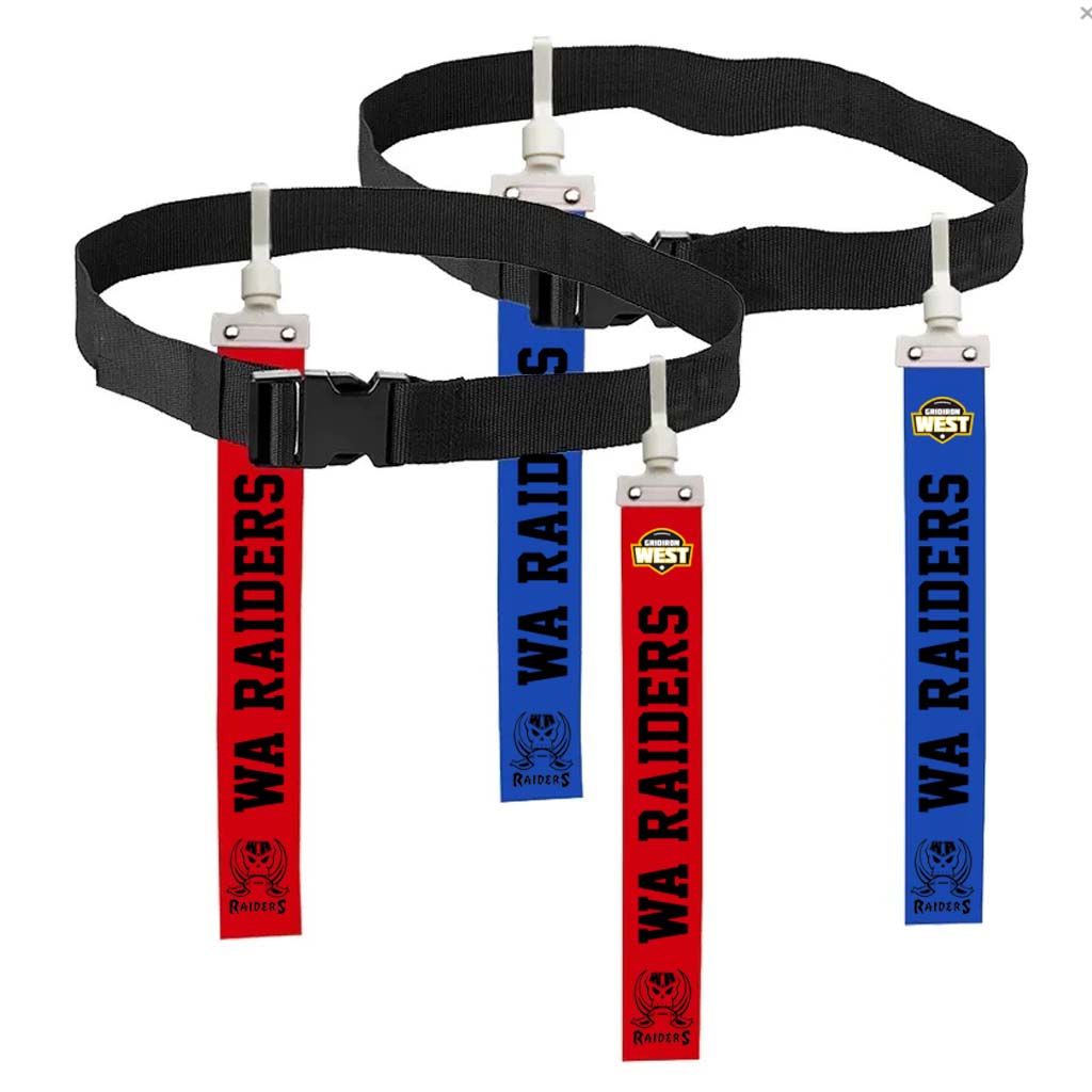 Logo / Team Printed Flag Belt with Two Flag Set