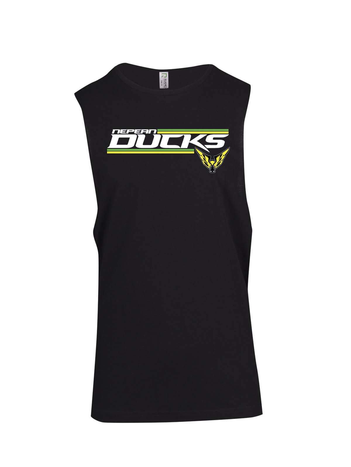 Nepean Ducks Striped Logo Ladies Muscle Tee