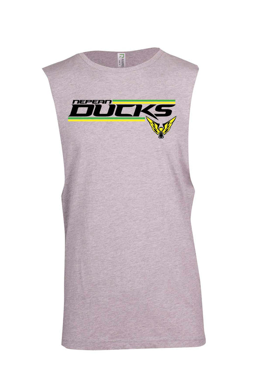 Nepean Ducks Striped Logo Ladies Muscle Tee