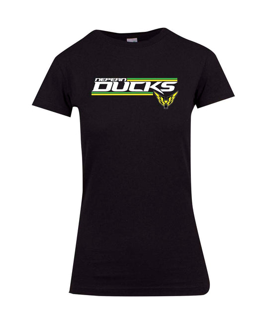 Nepean Ducks Striped Logo Ladies T-Shirt