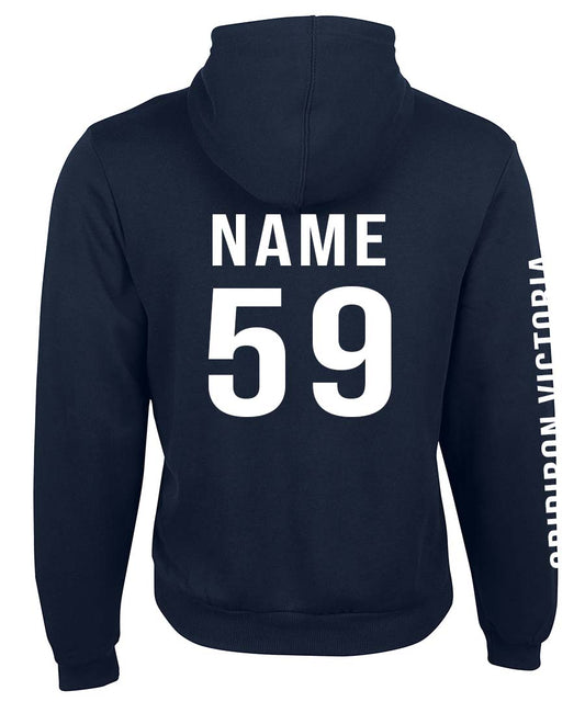 Gridiron VIctoria Zipped Logo Hoodie optional name and number