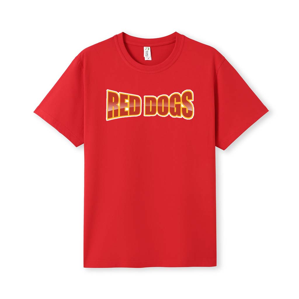 Dampier Red Dogs Adult Spell Out Logo T-Shirt Double Sided